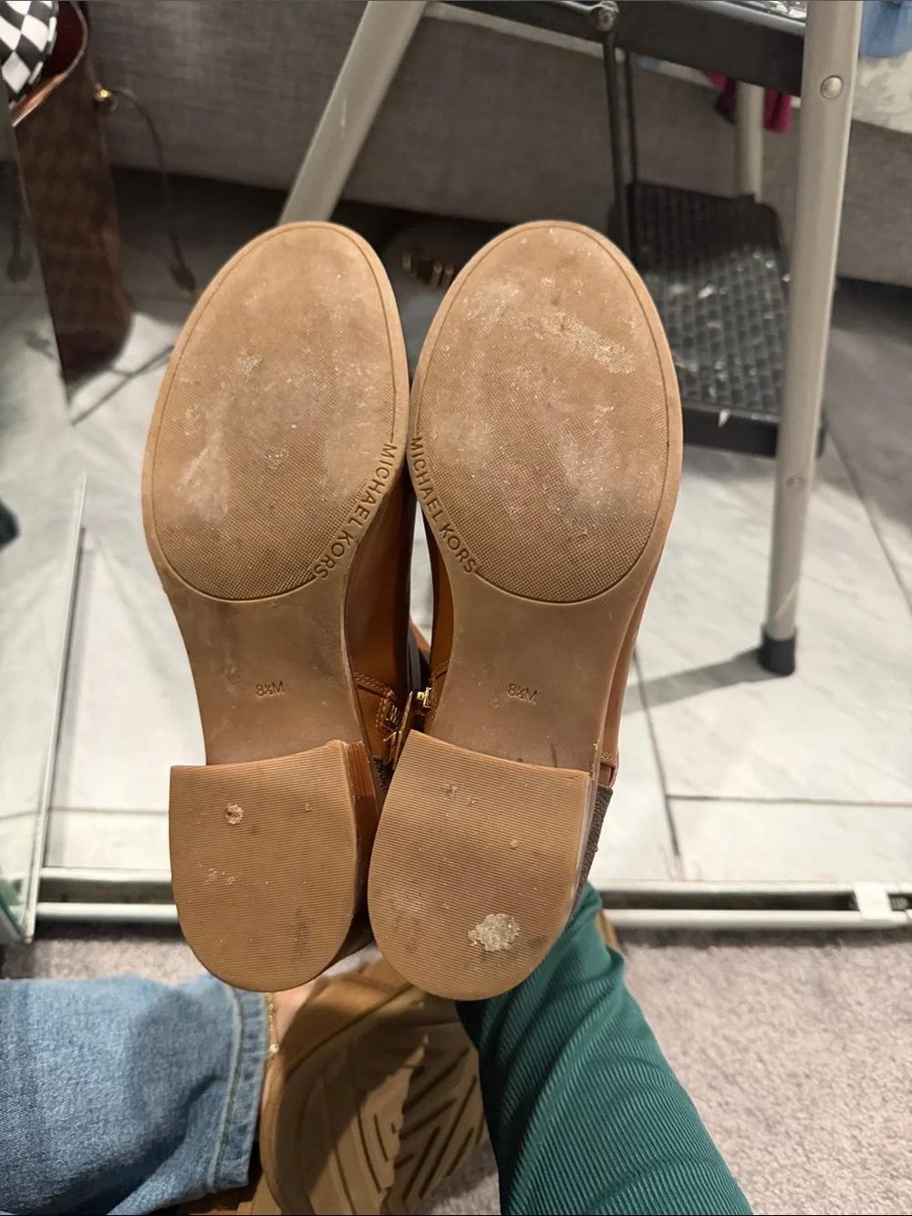 Michael Kors Cognac Brown Leather Ankle Booties